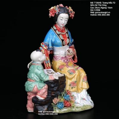 TƯỢNG MẪU TỬ GỐM SỨ THỦ CÔNG